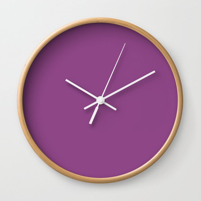 Plum Purple Solid Color Wall Clock By Skylinesquirrel Plum Purple Solid Color Wall Clock By Skylinesquirrel