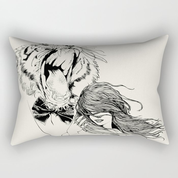 The Tiger's Roar Rectangular Pillow