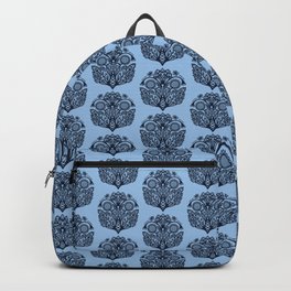 Indigo blue flower motif Japanese style. Backpack