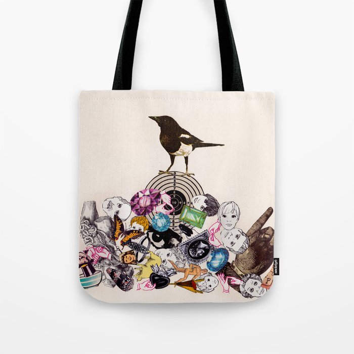 Magpie collector collage Tote Bag