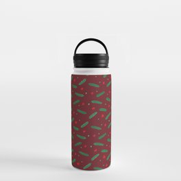 Christmas branches and stars - red Water Bottle
