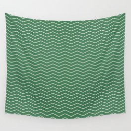 Green zig zag pattern Wall Tapestry