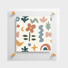 Cut shapes colorful pattern (rainbow) Floating Acrylic Print
