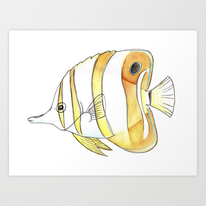 COPPERBAND BUTTERFLY FISH Animal Poster 3461 Poster Print Art A1 A2 A3 A4 