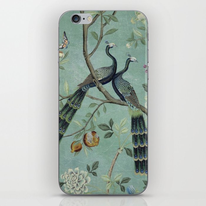 A Teal of Two Birds Chinoiserie iPhone Skin