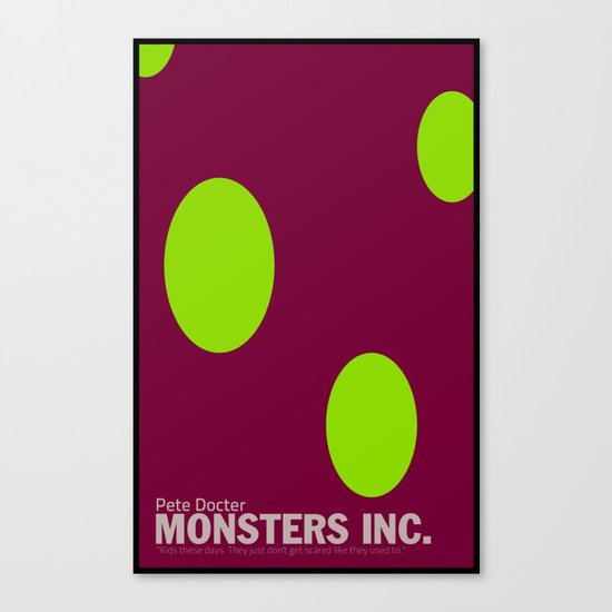 Monsters Inc. | Minimal Movie Poster Canvas Print