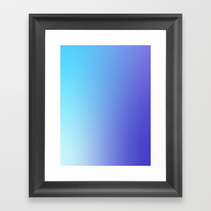 68  Blue Gradient 220506 Aura Ombre Valourine Digital Minimalist Art Framed Art Print