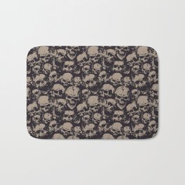 Skulls Seamless Bath Mat | Rock, Graphicdesign, Aggressive, Endless, Brutal, Scary, Dirty, Vector, Illustration, Seamless 