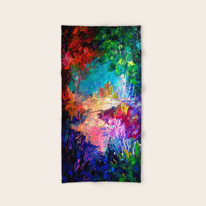 Welcome To Utopia Bold Rainbow Multicolor Abstract Painting Forest Nature Whimsical Fantasy Fine Art Hand Bath Towel By Ebiemporium Society6 See more ideas about whimsical paintings, new orleans art, louisiana art. society6