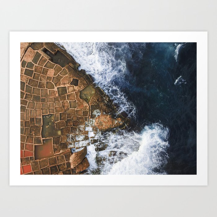 Coastline | Salt Pans Patterns | Malta  Art Print