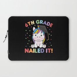 Kids 6th Grade Nailed It Unicorn Graduation Laptop Sleeve