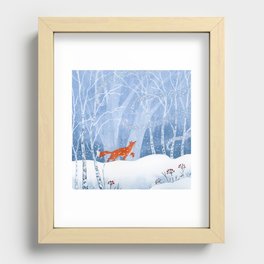 When the Wind Brings Snow to the Forest Recessed Framed Print