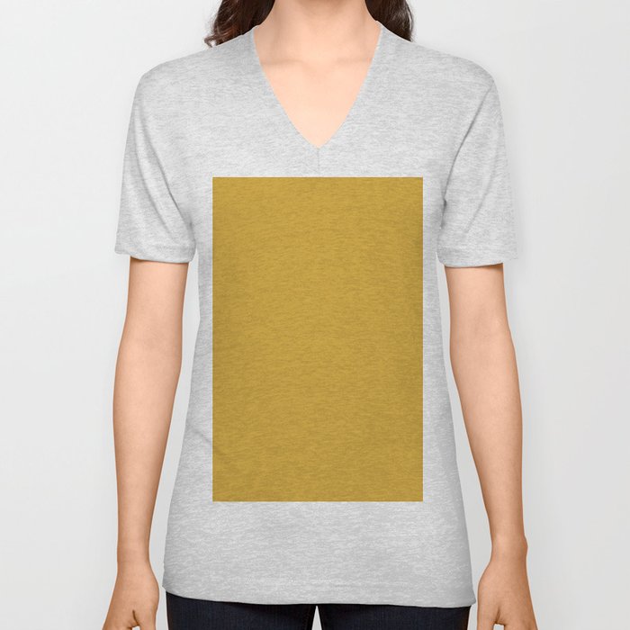 Golden Grass Yellow V Neck T Shirt