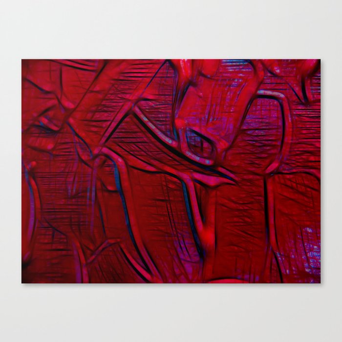 Dripping Red Abstract Painting Canvas Print