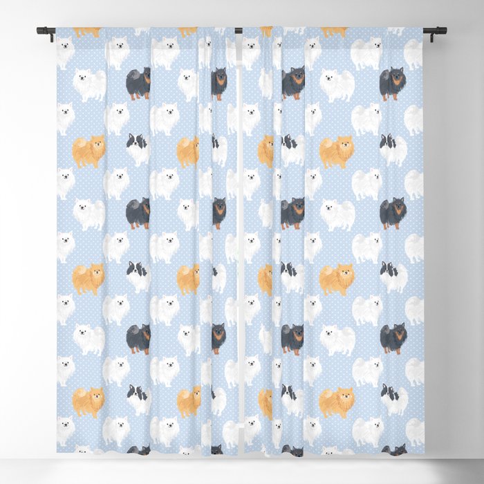 Pomeranian Dog Pattern Blackout Curtain