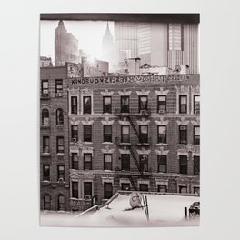 Views of Lower Manhattan | Sepia Travel Photography Poster