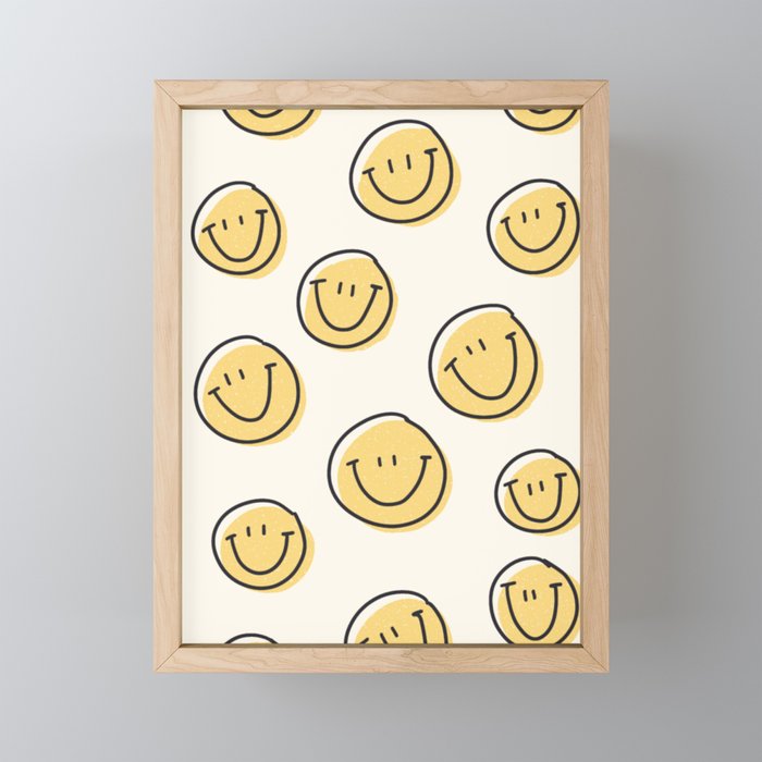 smiley faces Framed Mini Art Print