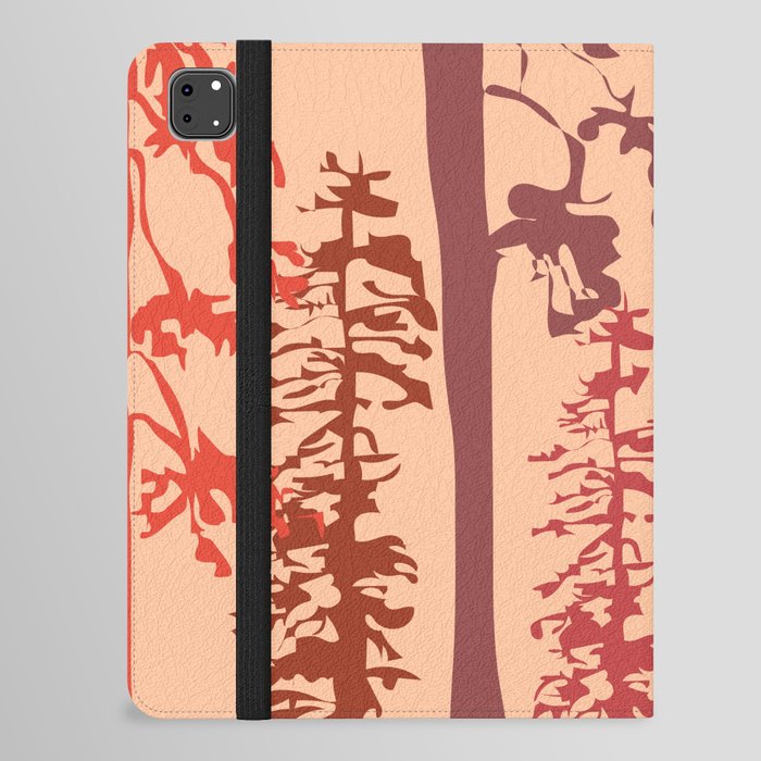 Woody - Red Minimal Forest Art Design iPad Folio Case