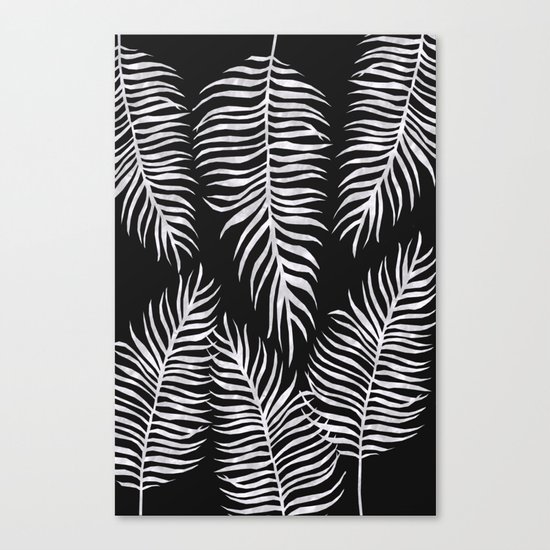 Fern Pattern Black And White Canvas Print