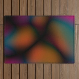 Dark Colorful Blobby Design Outdoor Rug