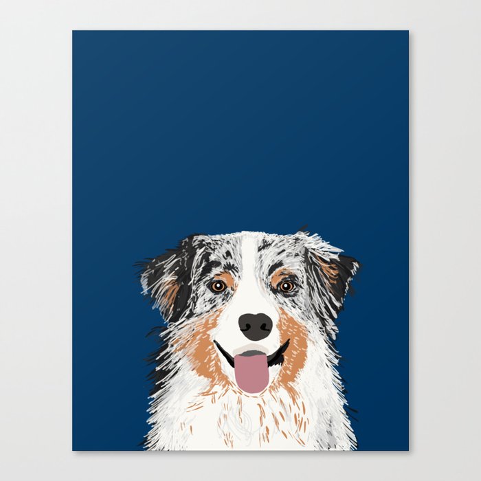 Australian Shepherd blue merle cute pet portrait dog person must have gifts  for aussie owner Canvas Print by PetFriendly