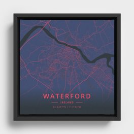 Waterford, Ireland - Neon Framed Canvas