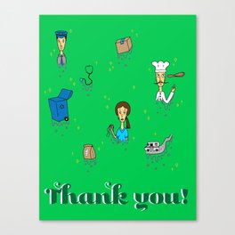 Thank you Essential Workers Canvas Print