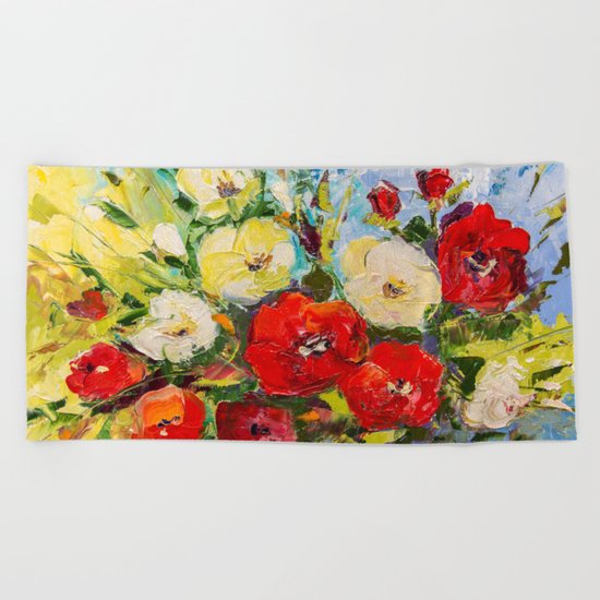 Bright bouquet Beach Towel