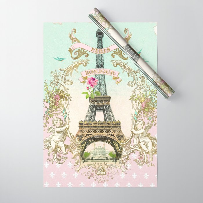 Paris online wrapping paper