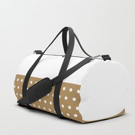 Polka Dots on Gold and White Horizontal Split Duffle Bag