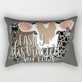 Easily Distracted By Cows Rectangular Pillow