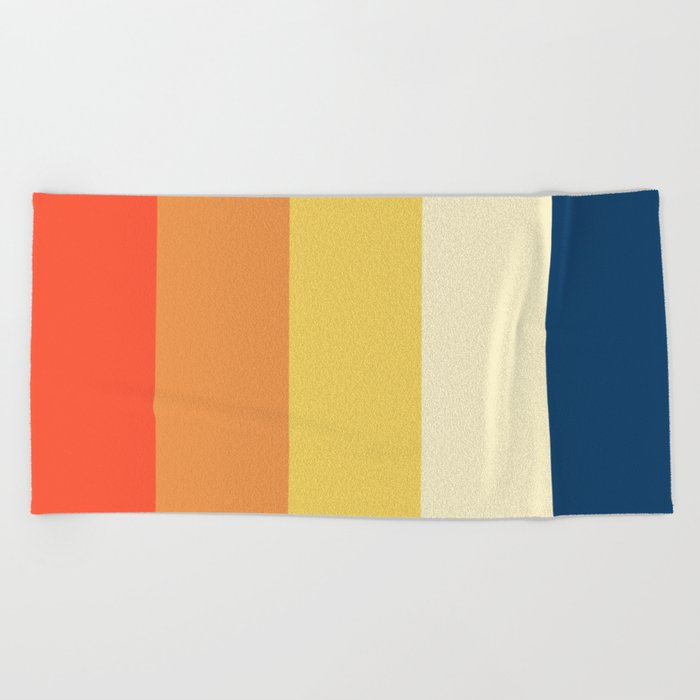 Yoshikatsu - Colorful 70s Retro Stripes Beach Towel