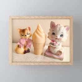 kitten's vanilla ice cream Framed Mini Art Print