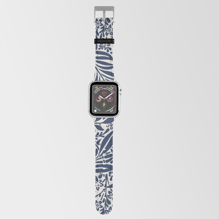William Morris Vintage Blue Leaves Ornament Pattern Victorian Floral Pattern Apple Watch Band