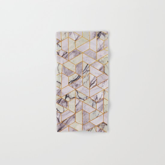 Vintage Marble Art Deco Pattern Hand & Bath Towel