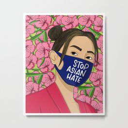 Stop Asian Hate Metal Print