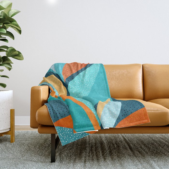 Abstract Tropical Foliage Throw Blanket