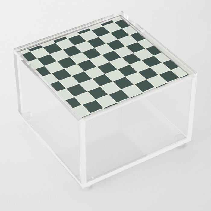 Sage + Pine Green Checker Acrylic Box
