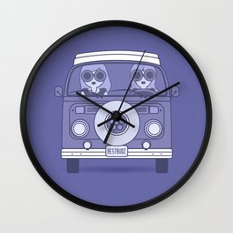 Daisy Best Budz Retro Westfalia in Very Peri Wall Clock