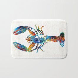 Colorful Lobster Art by Sharon Cummings Bath Mat