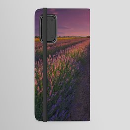 Lavender flowers fields at sunset. Cecina, Tuscany Android Wallet Case