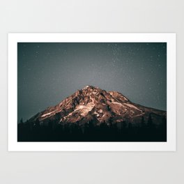 Starry Mount Hood Art Print