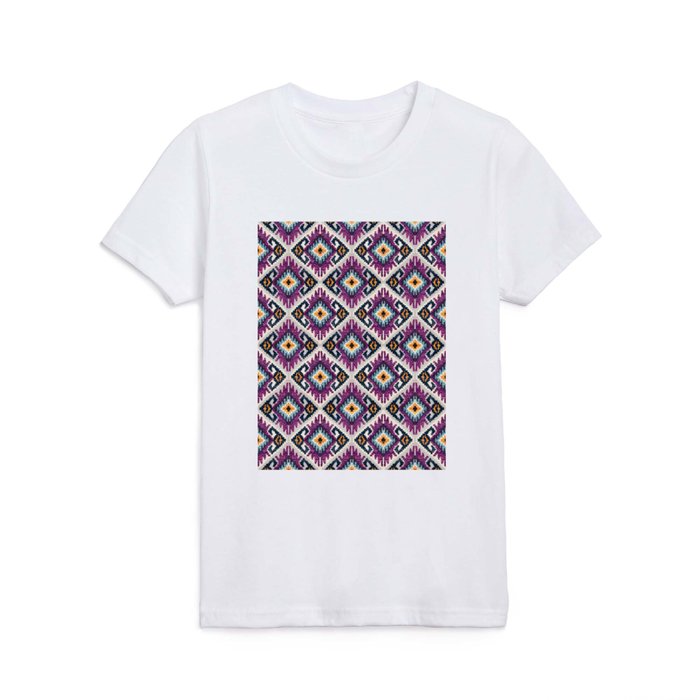 Purple Color Heritage Oriental Traditional Bohemian Moroccan Fabric Style Kids T Shirt