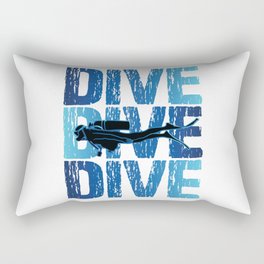 Dive Dive Dive - Scuba Diving Lover Vintage Underwater Rectangular Pillow