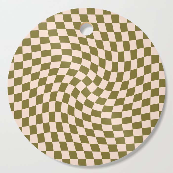 Check VI - Green Twist — Checkerboard Print Cutting Board