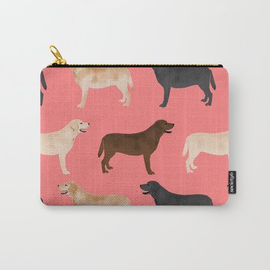 Labrador retriever coats of all colors dog breed pet portraits dogs pets unique pet themed gifts Carry-All Pouch