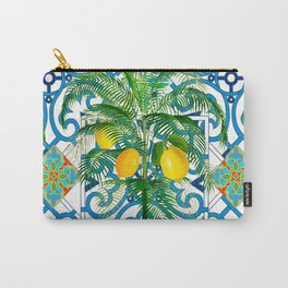 Palmtree,lemons,tropical,exotic pattern  Carry-All Pouch