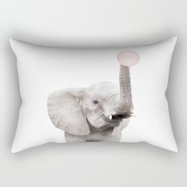 Bubble Gum Baby Elephant Rectangular Pillow