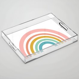 Simple Happy Rainbow Art Acrylic Tray
