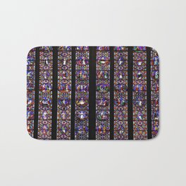 Art - Medieval Stained Glass Bath Mat | Meditation, Windows, Church, Pray, Scenes, Light, Black And White, Color, Colors, Colours 